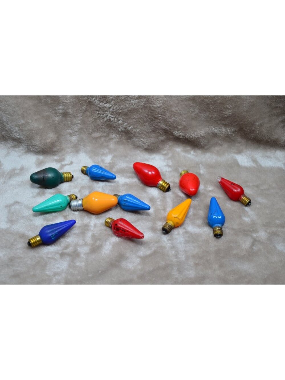 Vintage Christmas Light Bulb Lot Painted Fluted Smooth MCM Retro Replacement
